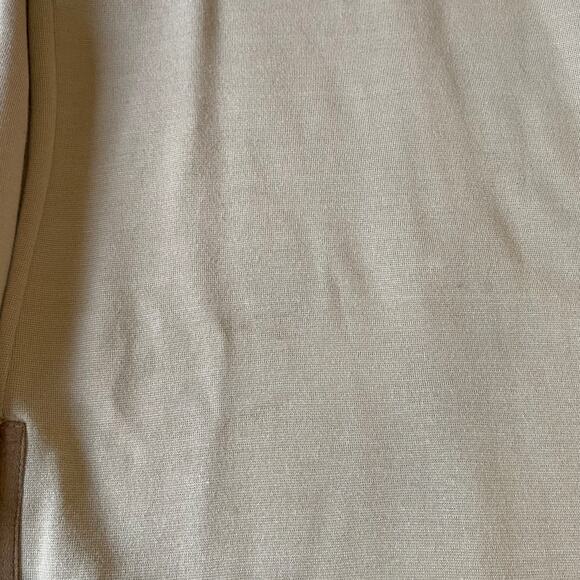 Jo No Fui Women's Tan Suede Trim Wool Blend Business Knee Length Dress 46 US 12 - Picture 11 of 11